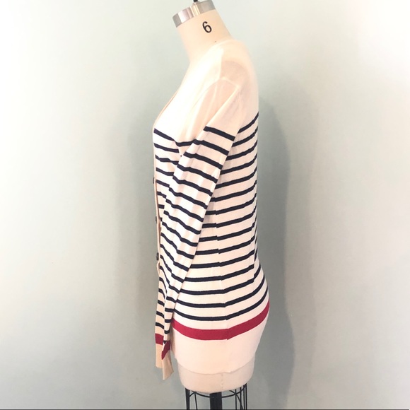 Discounted shipping! BDG striped cream preppy cardigan - Picture 4 of 6